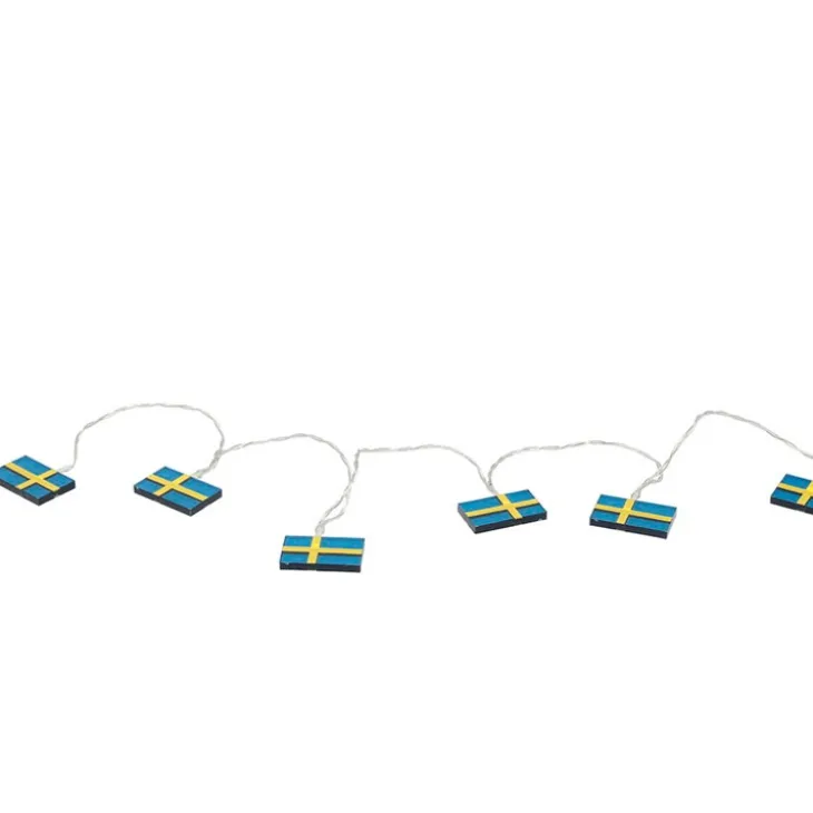 Ljusslinga med svenska flaggor