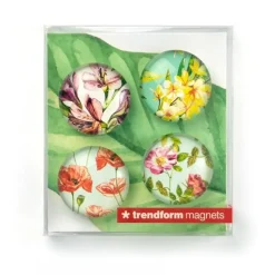 Magnet i glas 4-pack, Blommor