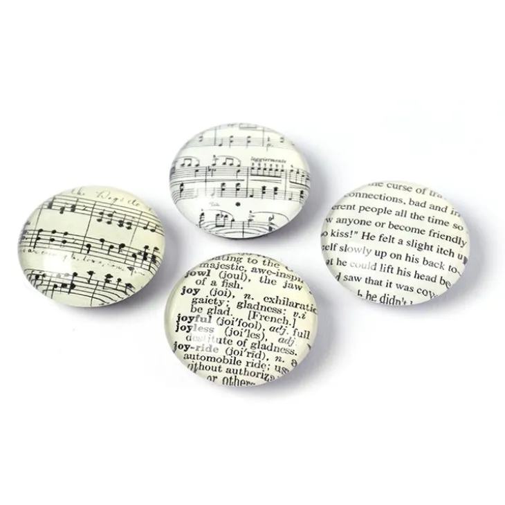 Magnet i glas 4-pack, Litteratur och musik