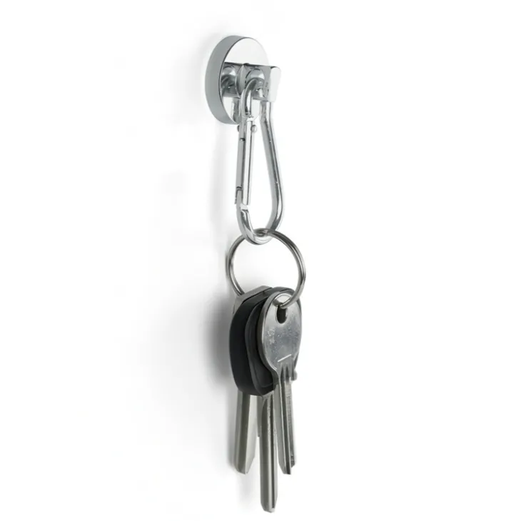 Magnet med karbinhake 2-pack, Silver