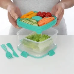 Matlåda för sallad med bestick 1,1L, Sistema