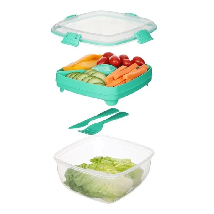 Matlåda för sallad med bestick 1,1L, Sistema