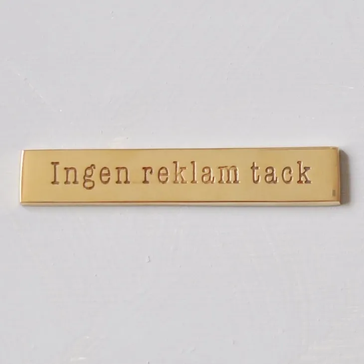 Mässningsskylt, Ingen reklam tack