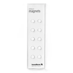 Rund minimagnet 10-pack, Vit