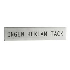 Självhäftande metallskylt, Ingen reklam tack