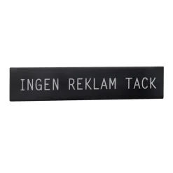 Självhäftande metallskylt, Ingen reklam tack