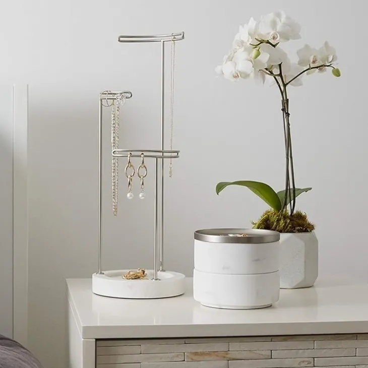 Smyckessask rund, TESORA, Ø 12,7cm, Umbra