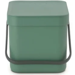 Sophink med lock och handdtag 6L, Brabantia, Grön
