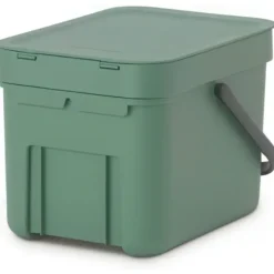 Sophink med lock och handdtag 6L, Brabantia, Grön