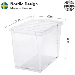 Stor förvaringslåda med lock 66L, SmartStore