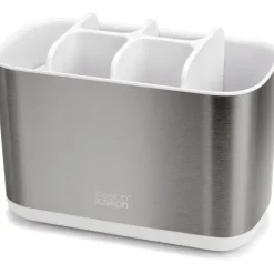 Stor tandborstmugg för eltandborste, Joseph Joseph, Silver