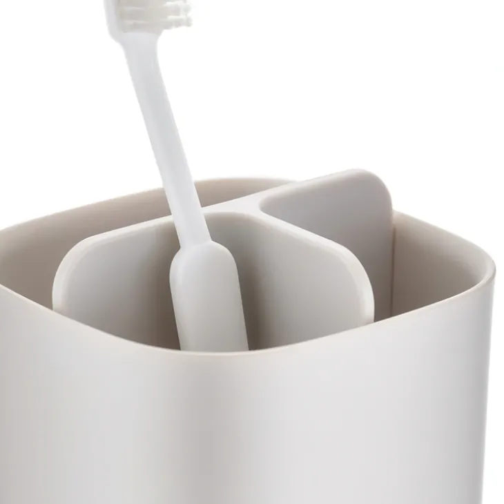 Tandborstmugg för eltandborste, Joseph Joseph, Beige