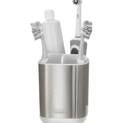 Tandborstmugg för eltandborste, Joseph Joseph, Silver