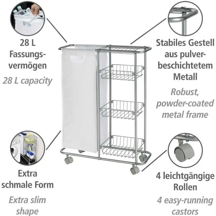 Tvättvagn med tvättsäck