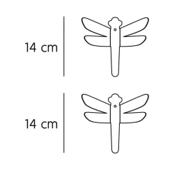Väggkrok i metall 2-pack, Trollslända, Vit